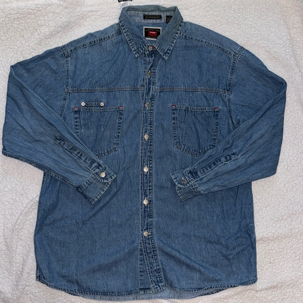 Wrangler Denim Long Sleeve Work Shirt